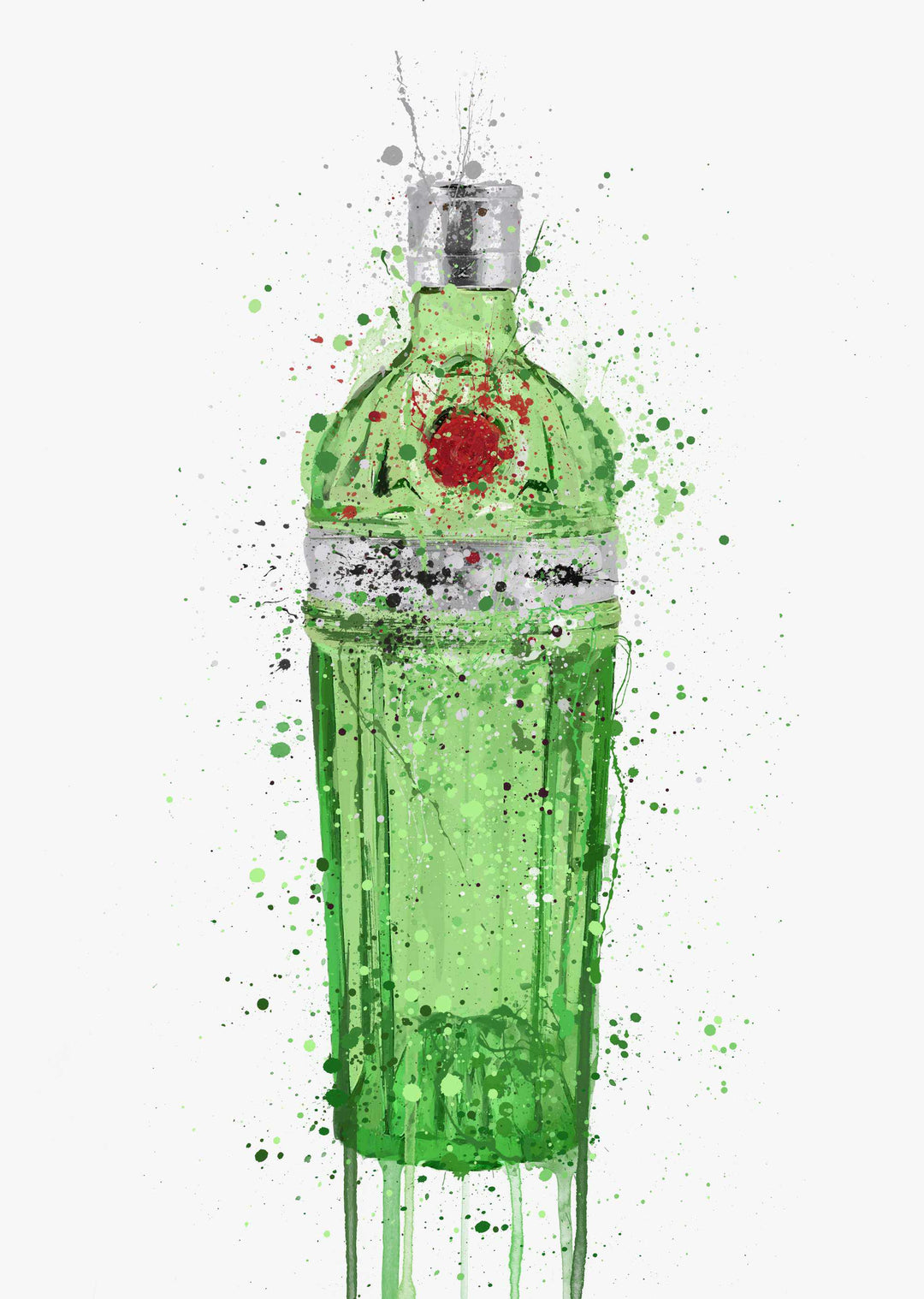 Gin Bottle Wall Art Print 'Emerald 2.0'