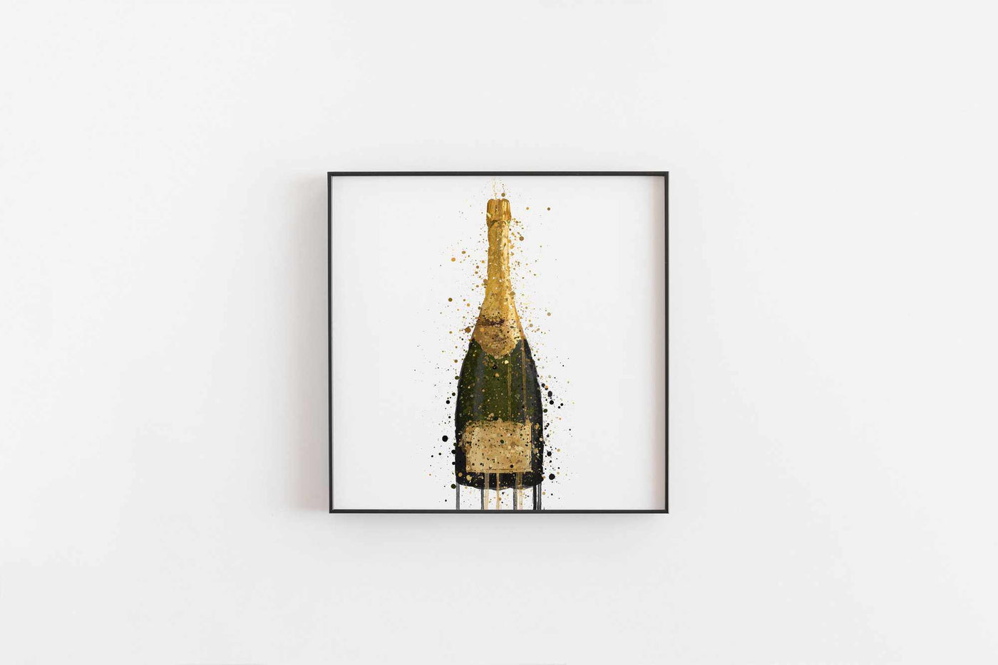 Champagne Bottle Wall Art Print 'Fool's Gold'