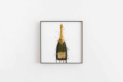 Champagne Bottle Wall Art Print 'Fool's Gold'