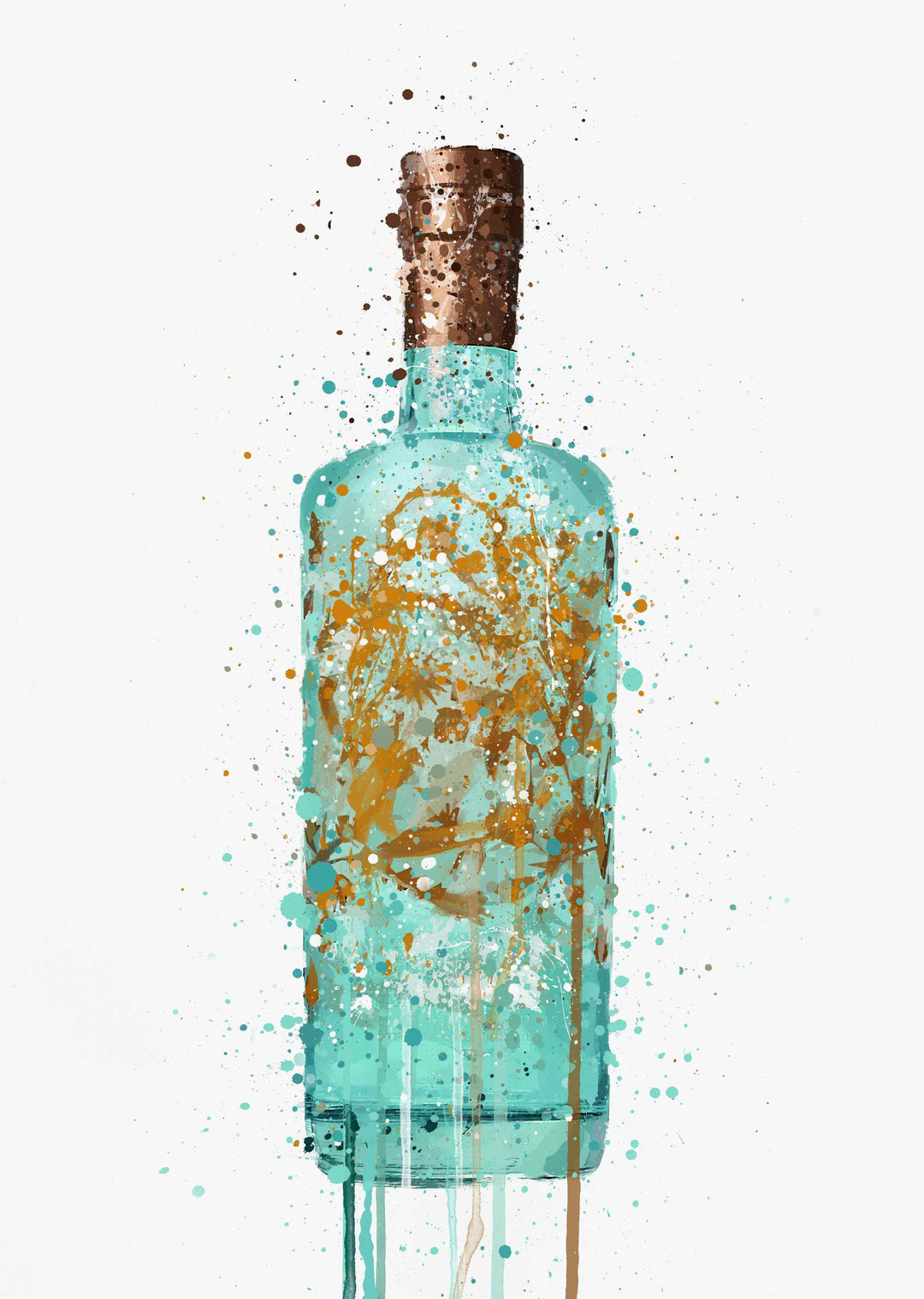 Gin Bottle Wall Art Print 'Sea Spray'