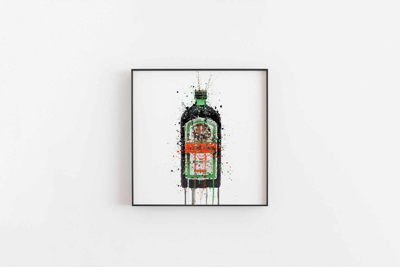 Liqueur Bottle Wall Art Print 'Green Ink'