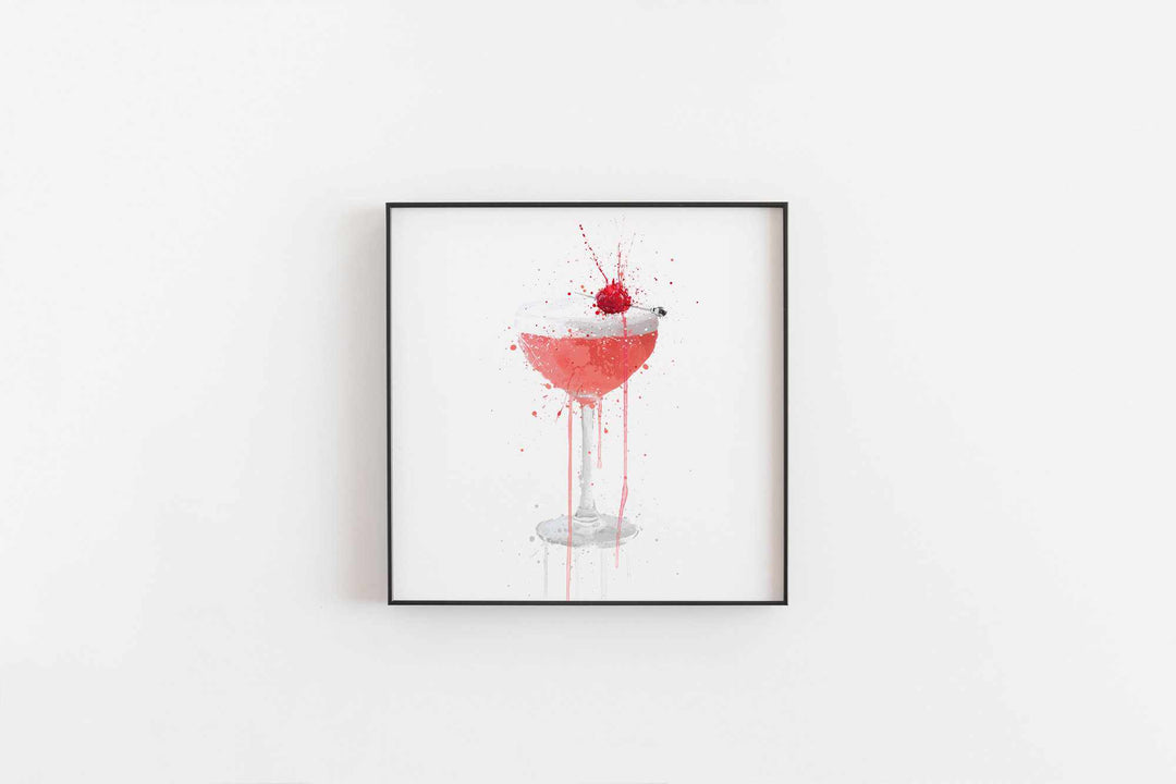 Clover Club Cocktail-Wand-Kunstdruck