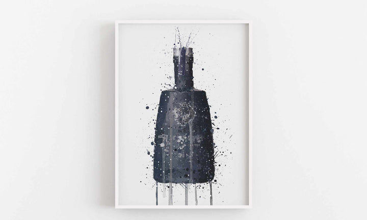 Gin Bottle Wall Art Print 'Dark Granite'