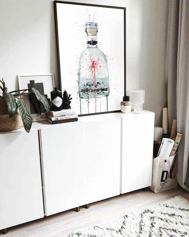 Gin Flasche Wand Kunstdruck 'Silver Spey'