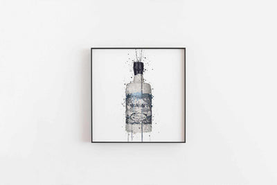 Gin Bottle Wall Art Print 'Rock Pool'