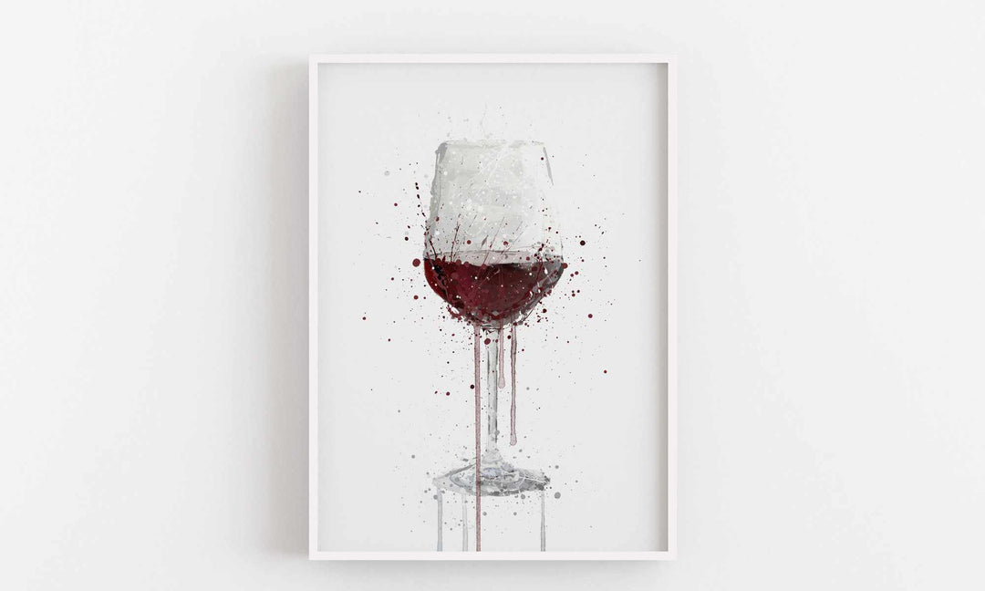 Red Wine Glass Wall Art Print