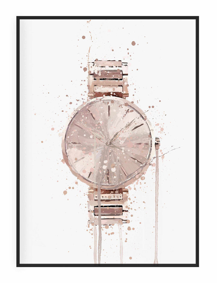 Armbanduhr Wand Kunstdruck 'Roségold'