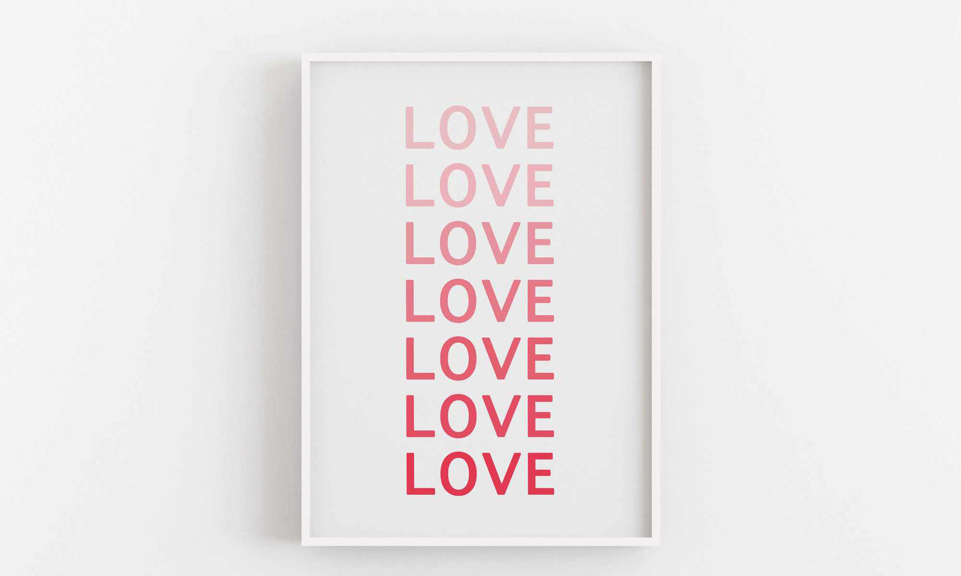 Typographic Wall Art Print 'Love'