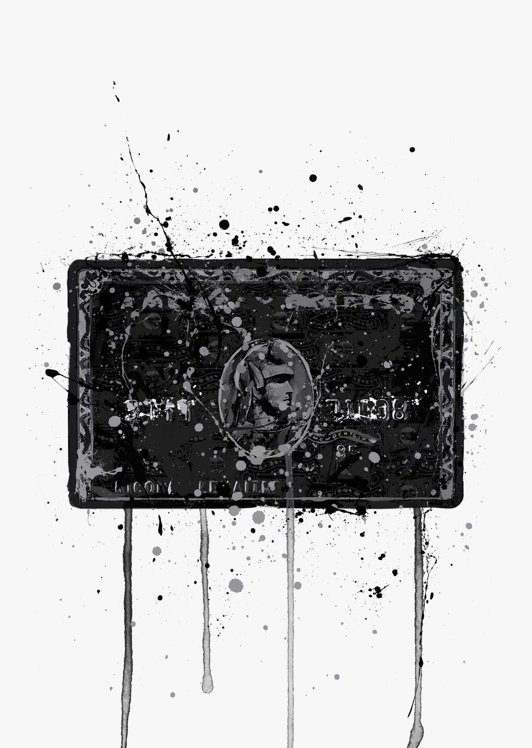 Schwarze Karte Wand Kunstdruck