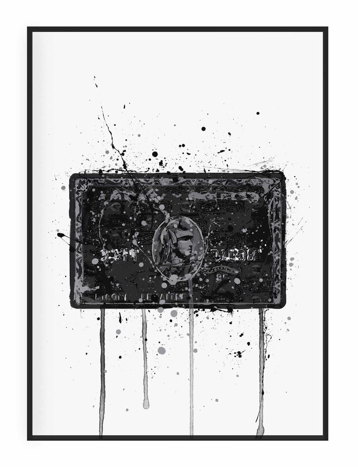 Black Card Wall Art Print