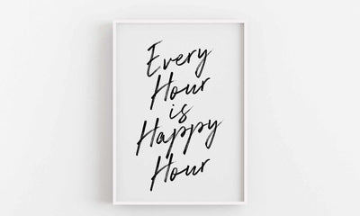 Typographic Wall Art Print 'Happy Hour 2.0'