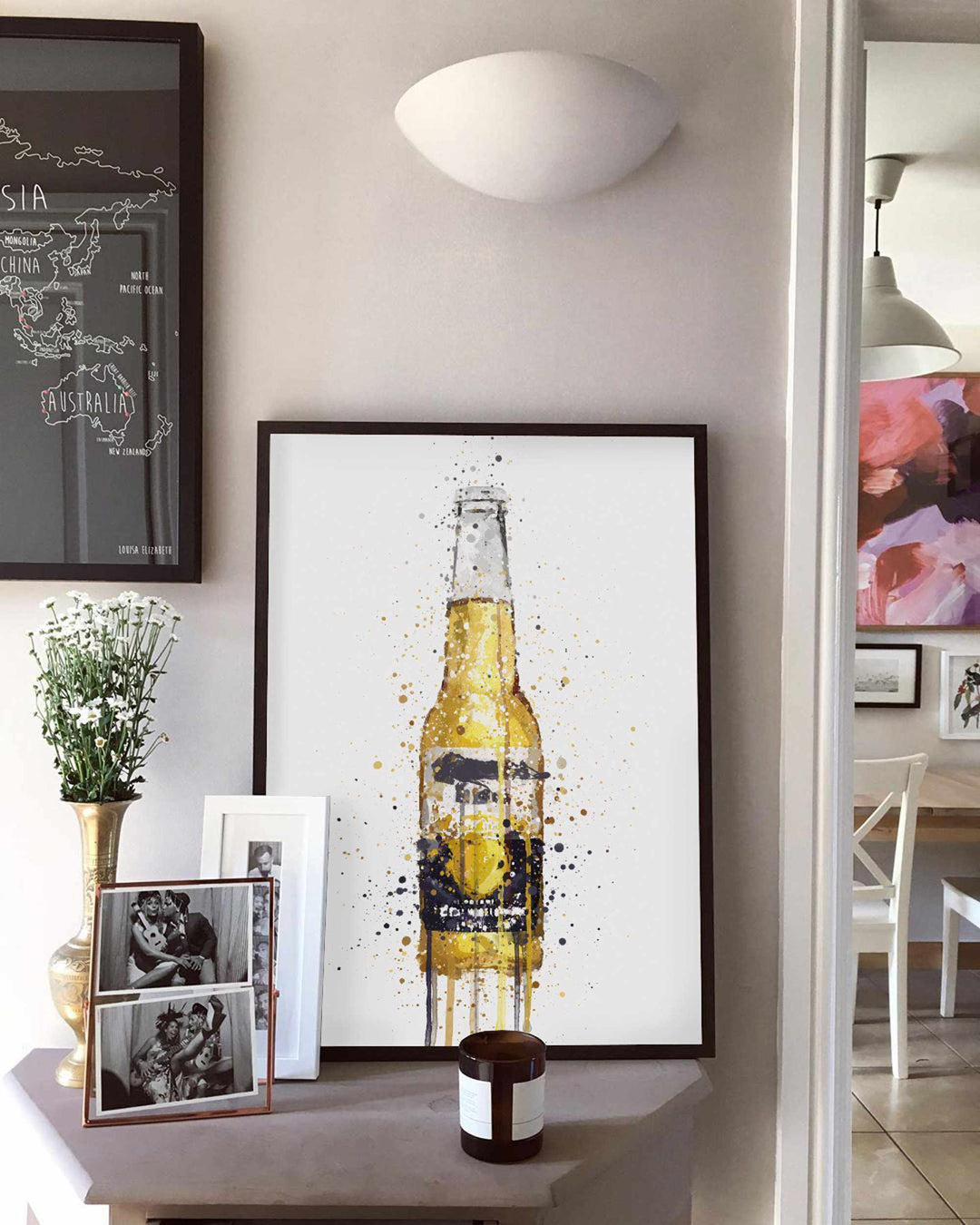 Beer Bottle Wall Art Print 'No Lime'