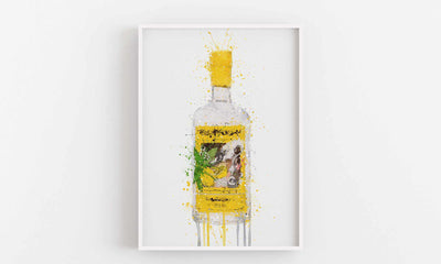 Gin Bottle Wall Art Print 'Zest'