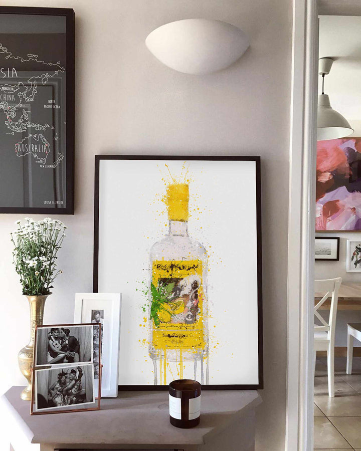 Gin Flasche Wand Kunstdruck 'Zest'