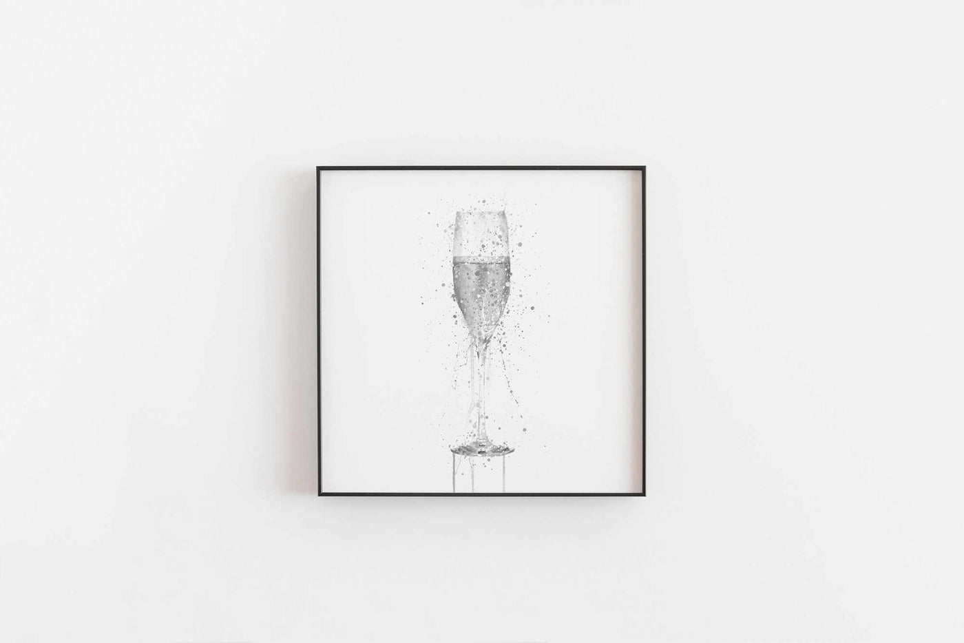 Champagne Flute Wall Art Print (Grey Edition)