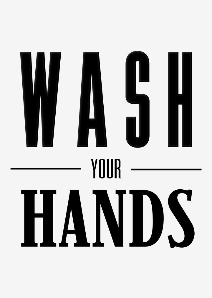 Typographic Wall Art Print 'Wash Your Hands'