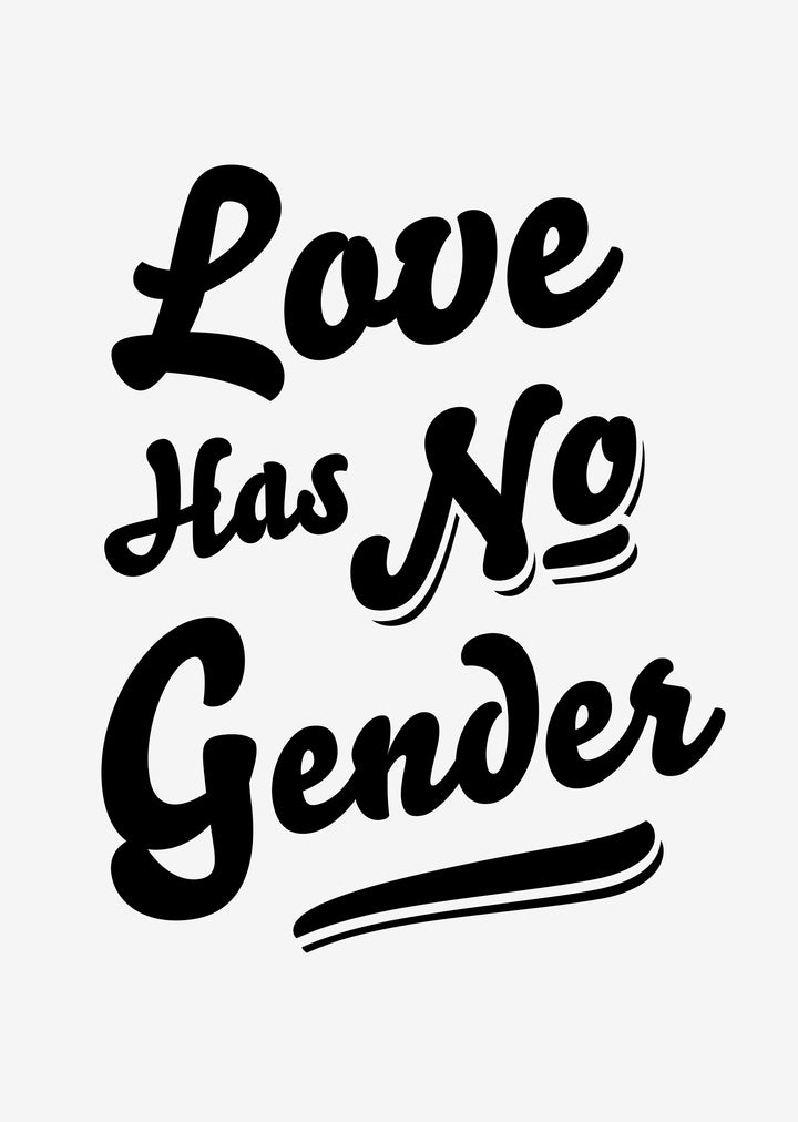 Typografischer Wandkunstdruck der Liebe hat kein Geschlecht