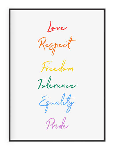 Pride' Typographic Wall Art Print