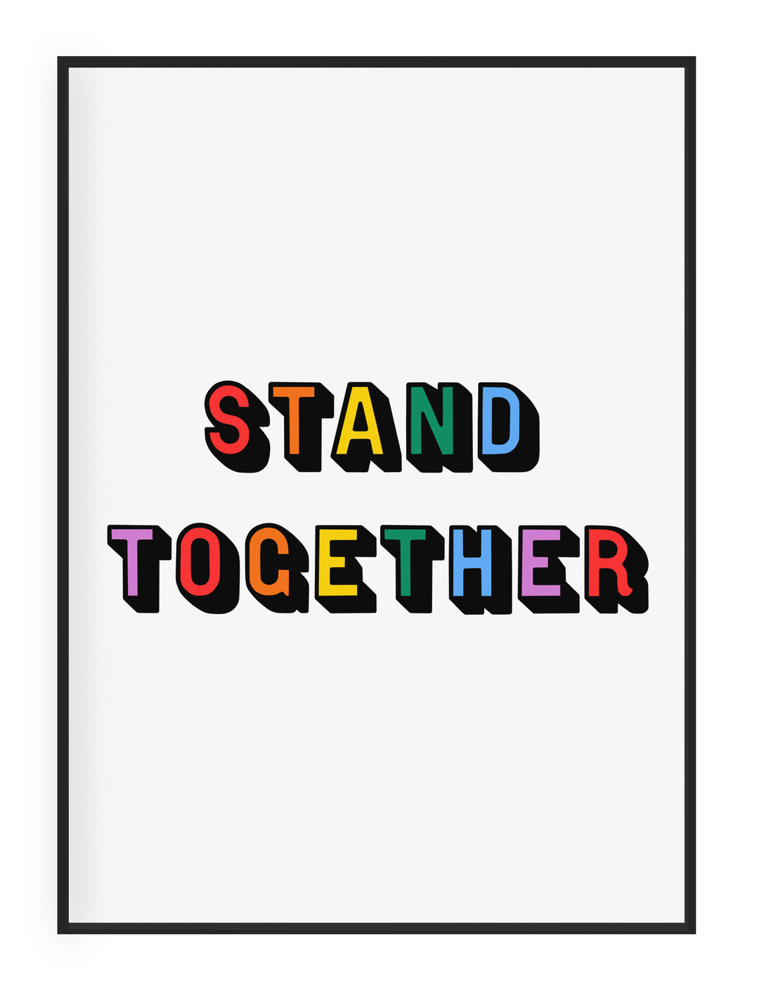 Stand Together' typografischer Wandkunstdruck