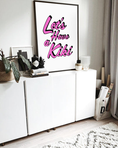 Lets Have a Kiki' Typographic Wall Art Print (Pink)