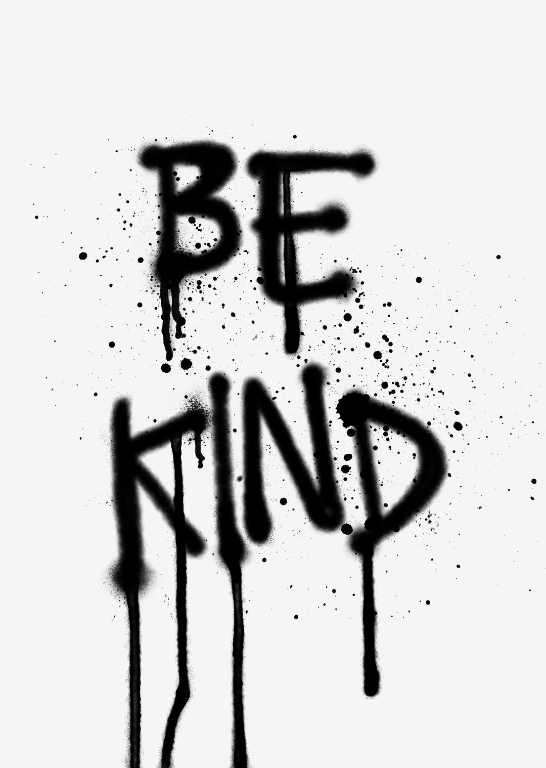Be Kind' Typographic Wall Art Print