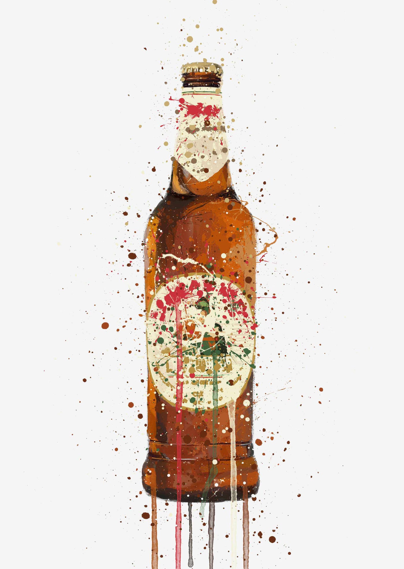 Beer Bottle Wall Art Print 'La Dolce Vita'