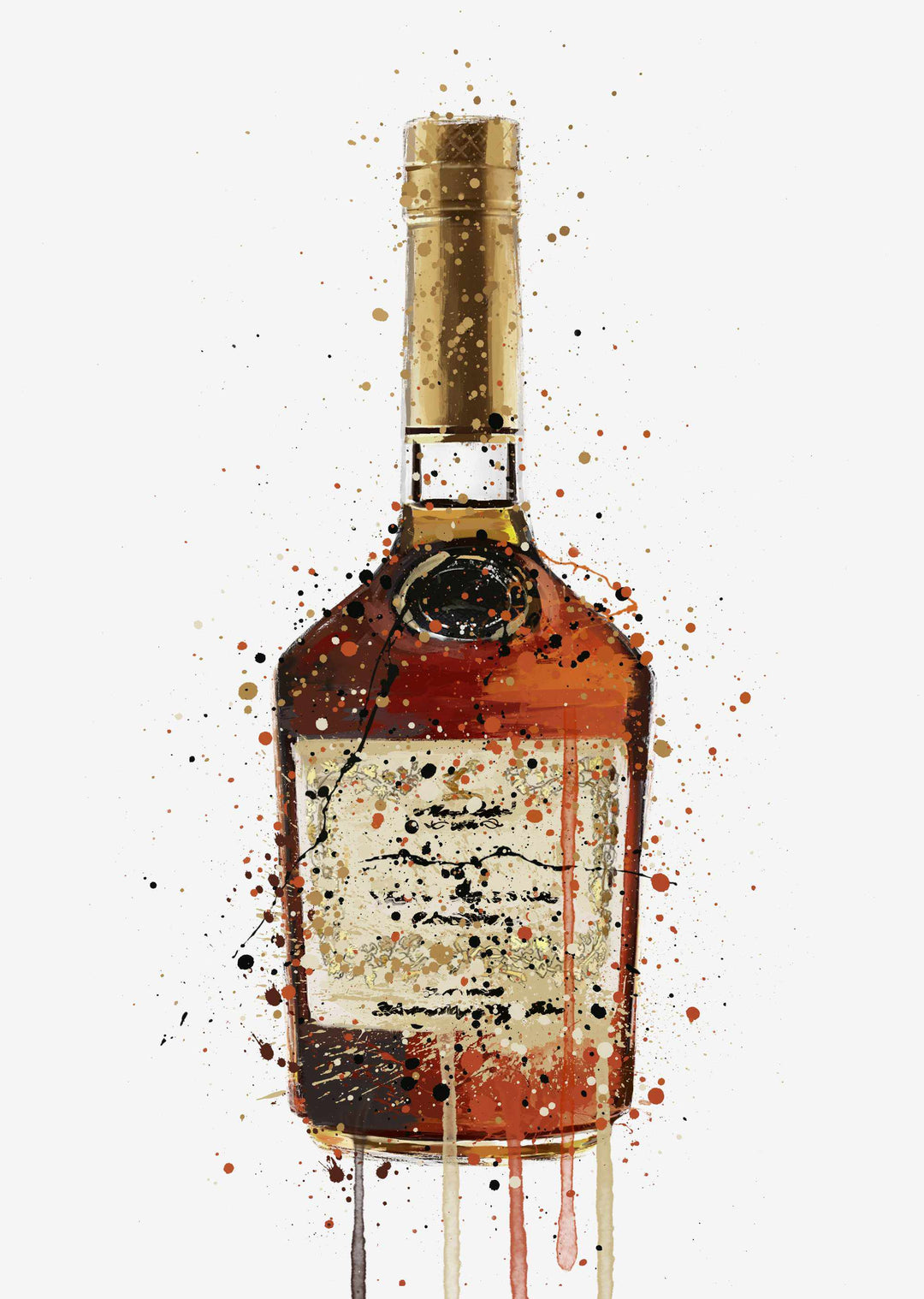 Liquor Bottle Wall Art Print 'Burnt Toffee'
