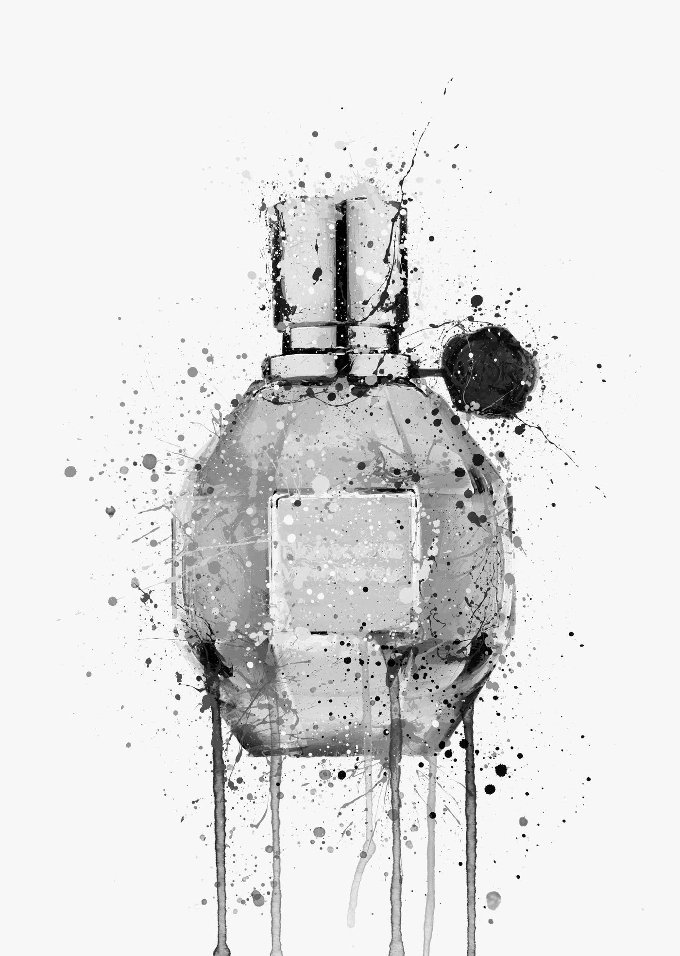 Fragrance Bottle Wall Art Print 'Miss Mauve' (Grey Edition)