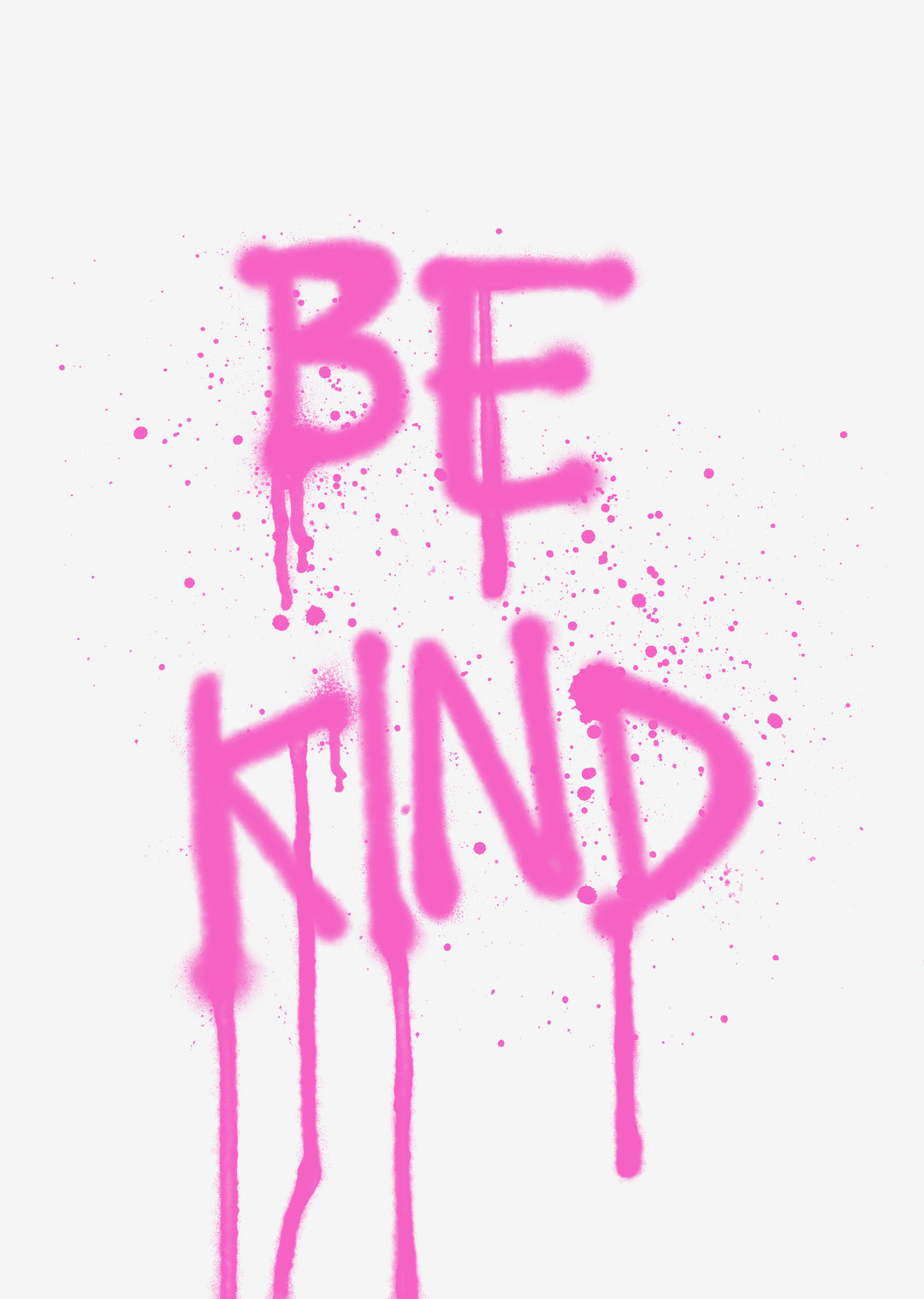 Be Kind' Typographic Wall Art Print (Pink)