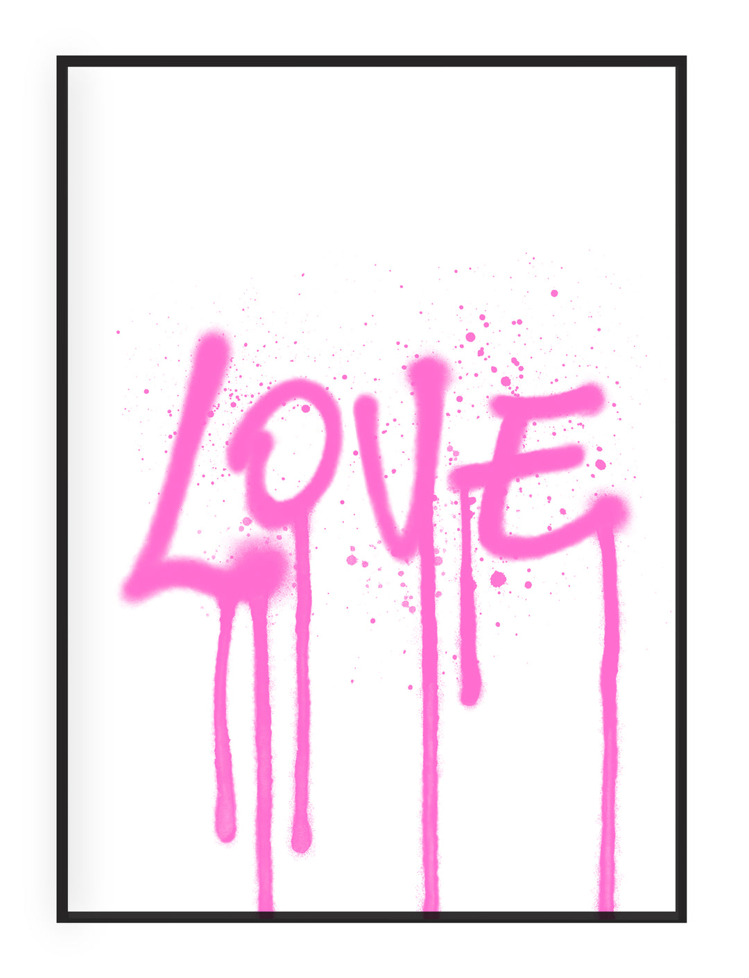 Love 2.0' typografischer Wand-Kunstdruck (Pink)