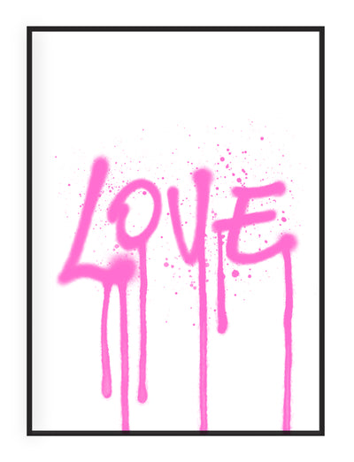Love 2.0' Typographic Wall Art Print (Pink)