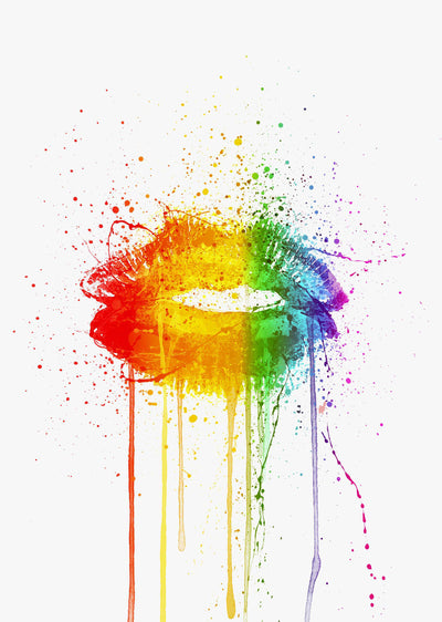 Rainbow Lip Wall Art Print