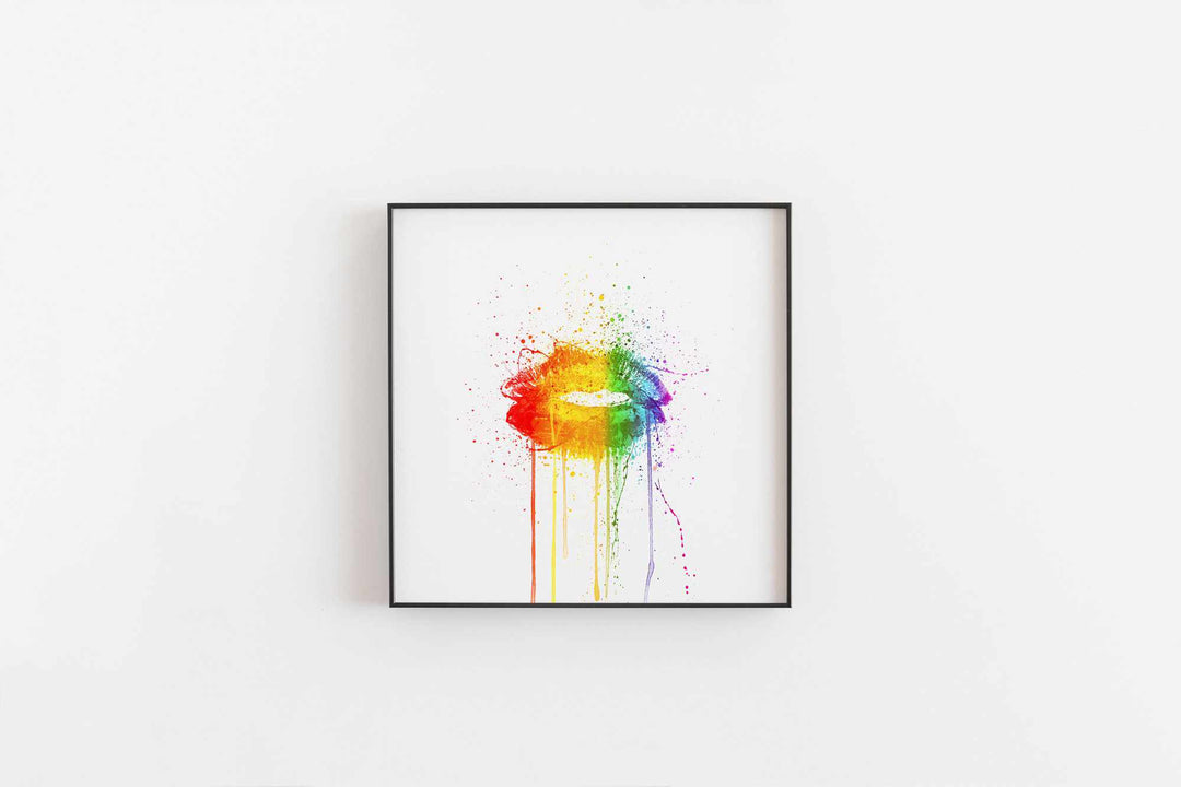 Regenbogen-Lippen-Wand-Kunstdruck