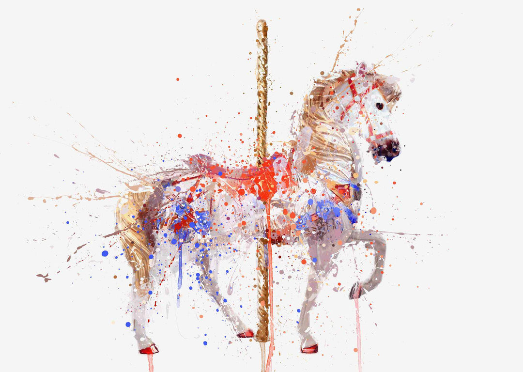 Karussell-Pferd-Wand-Kunstdruck