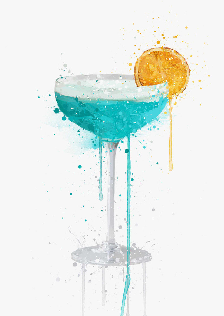 Blue Lagoon ‘Coupe’ Cocktail Wall Art Print