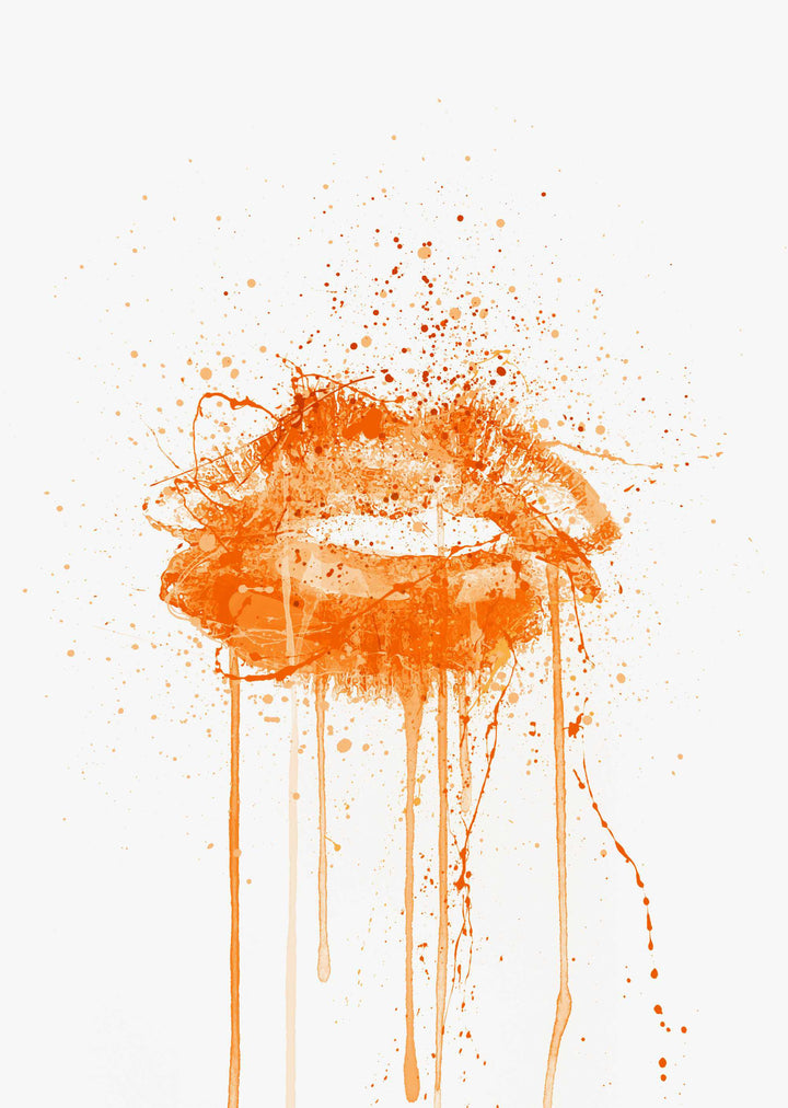 Orange Lips Wall Art Print