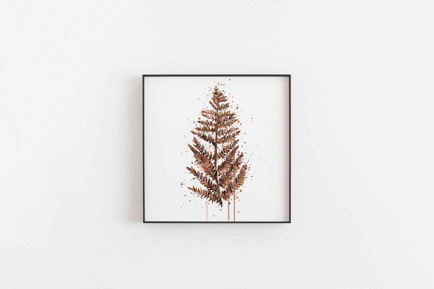 Fern Leaf Wall Art Print (Brown)