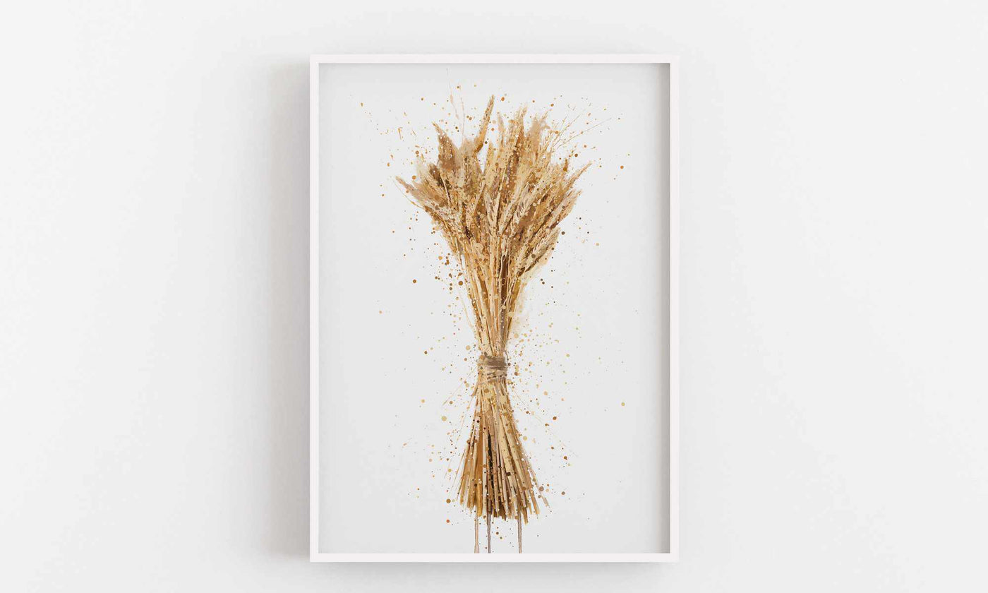 Botanical Wall Art Print 'Dried Wheat' - Plant Prints, Botanical Art Prints and Botanical Illustrations