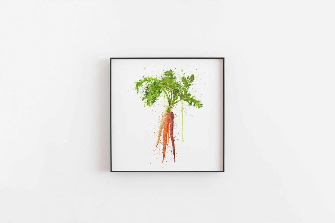 Rainbow Carrot Vegetable Wall Art Print