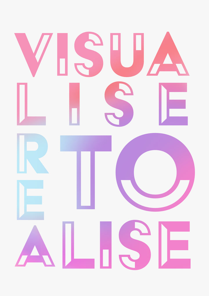 Gesetz der Anziehung Positive Affirmation Typografie Zitat Poster Wand Kunstdruck 'Visualise to Realise'