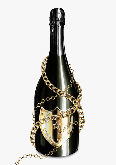 Champagne Bottle Wall Art Print 'Baroque Bottle VI'