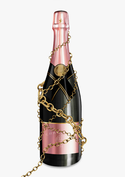 Champagne Wall Art Print 'Baroque Bottle 'III'