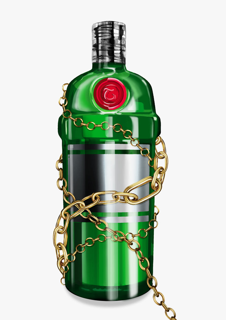 Gin Flaschen Wandbild 'Barockflasche VIII'