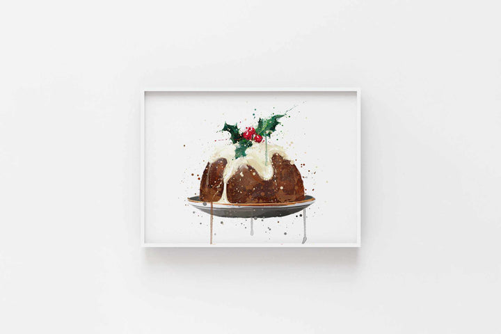 Christmas Pudding Wall Art Print , Contemporary and Stylish Christmas Decoration Alternative Xmas Decor