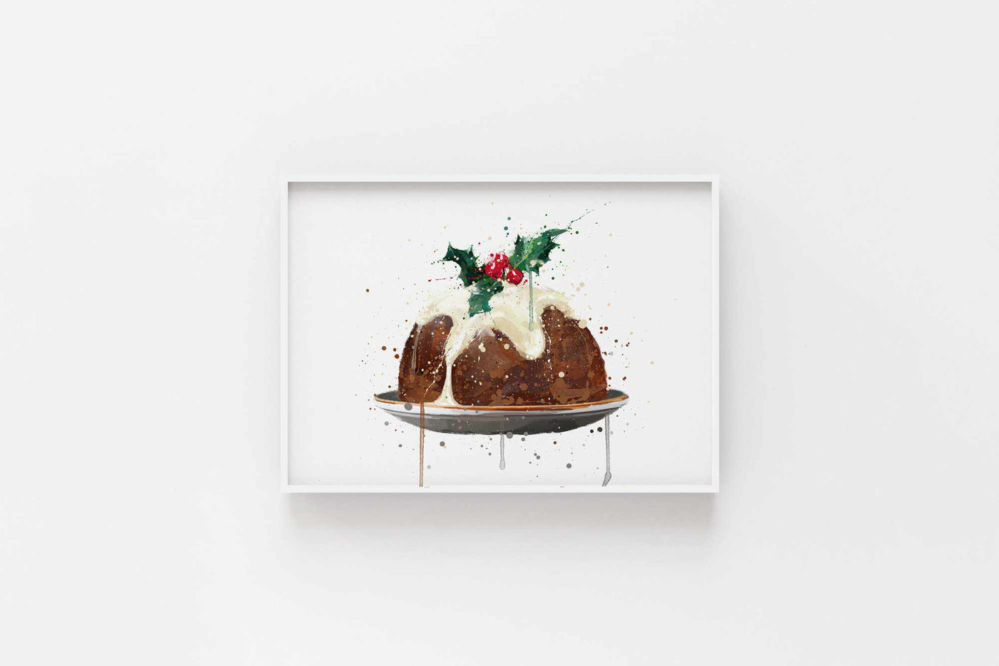 Christmas Pudding Wall Art Print, Contemporary and Stylish Christmas Decoration Alternative Xmas Decor