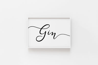 Typographic Wall Art Print 'Gin' (Horizontal)