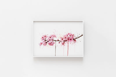 Flower Wall Art Print 'Cherry Blossom' (Horizontal)
