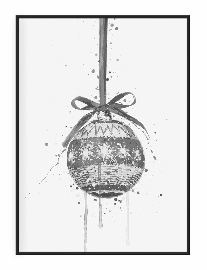 Weihnachtskugel-Wand-Kunstdruck, moderne und stilvolle Weihnachtsdekoration, alternative Weihnachtsdekoration