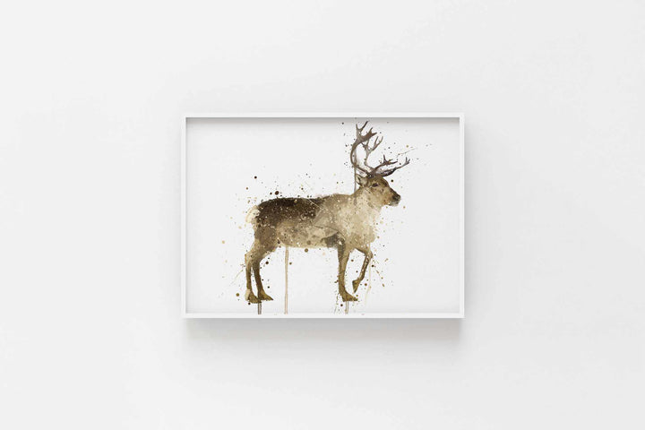 Reindeer Wall Art Print , Contemporary and Stylish Christmas Decoration Alternative Xmas Decor