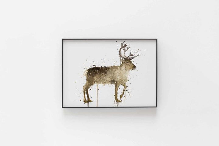 Reindeer Wall Art Print , Contemporary and Stylish Christmas Decoration Alternative Xmas Decor